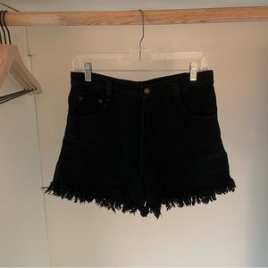 Vintage Levi 501 high-rise cutoff black shorts